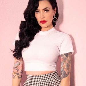 Vixen by Micheline Pitt bad girl crop top white